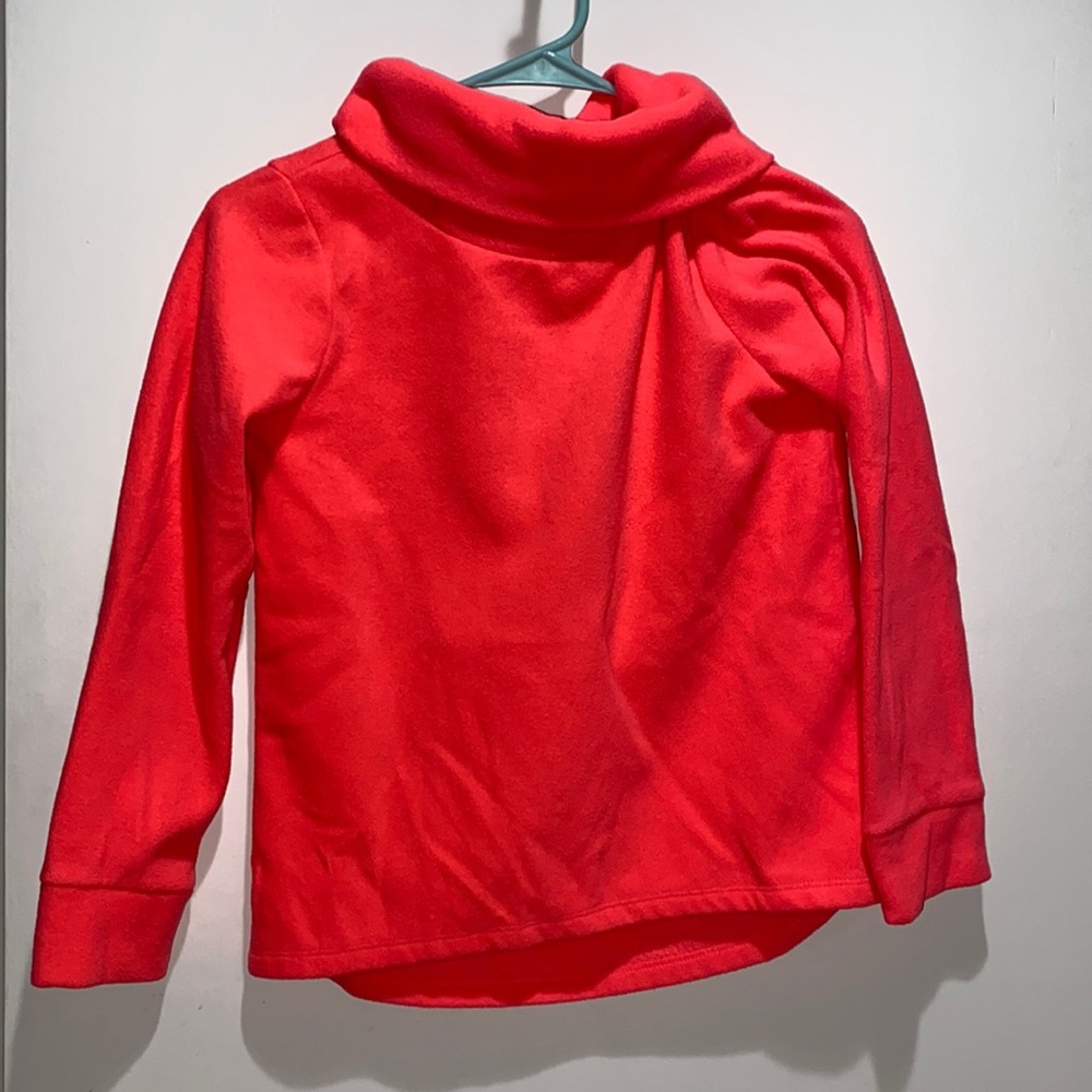 Pink active fleece jacket with cowl neck